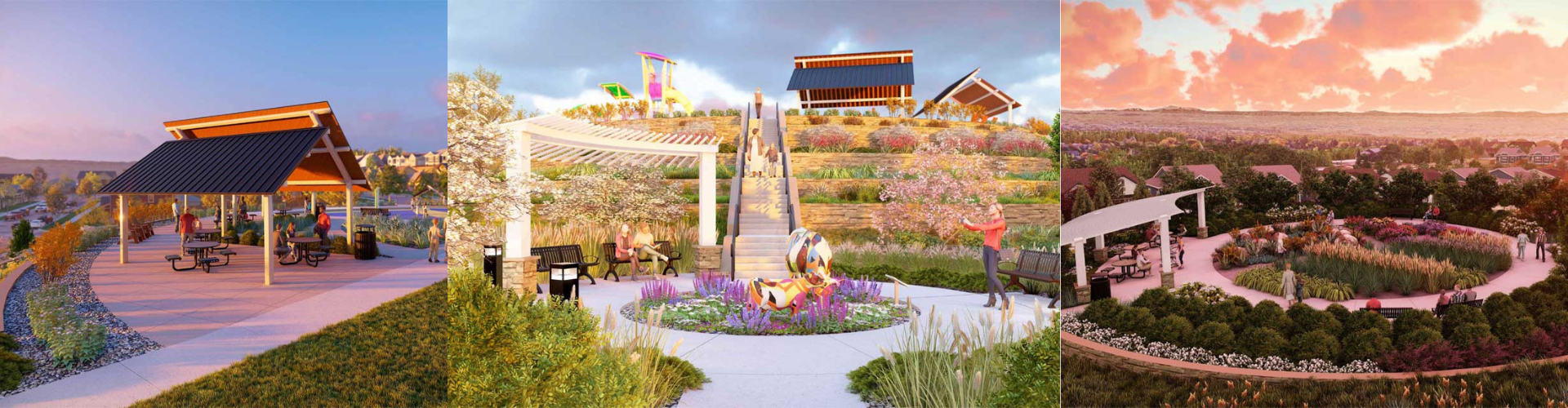 A collage of a building.