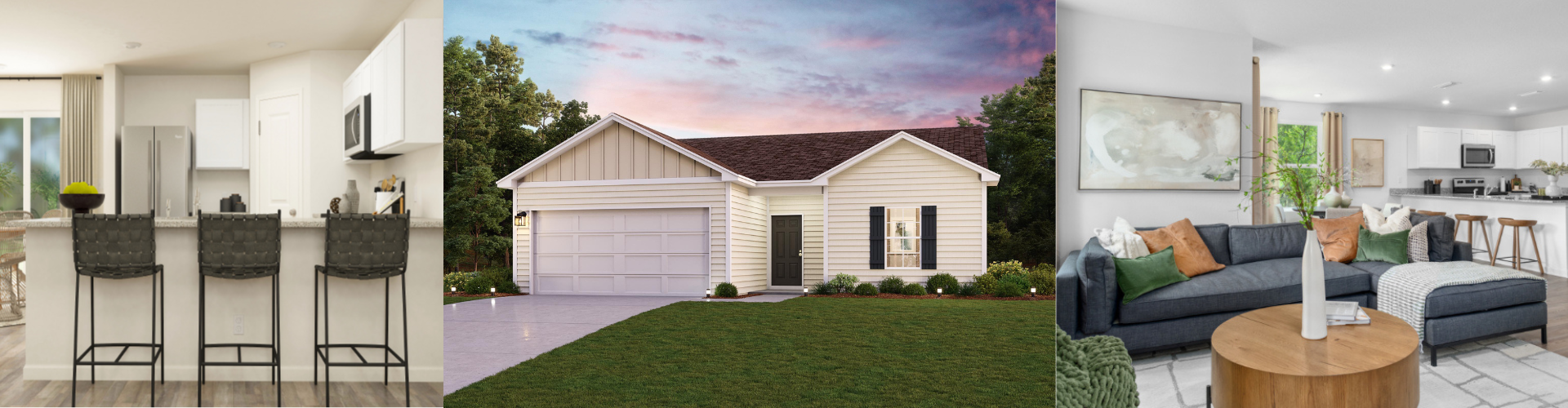 A collage of a house.