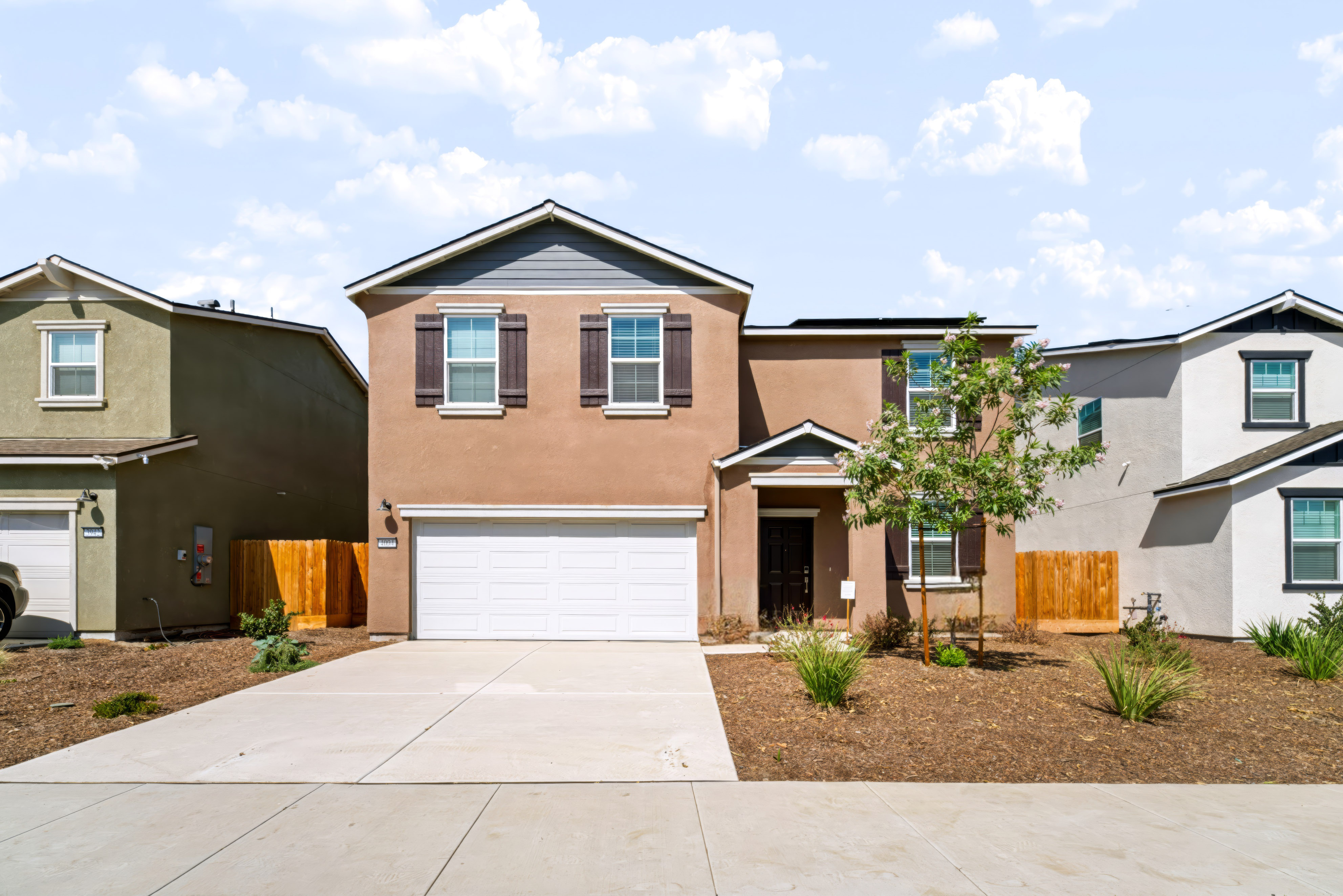 A house with a garage.