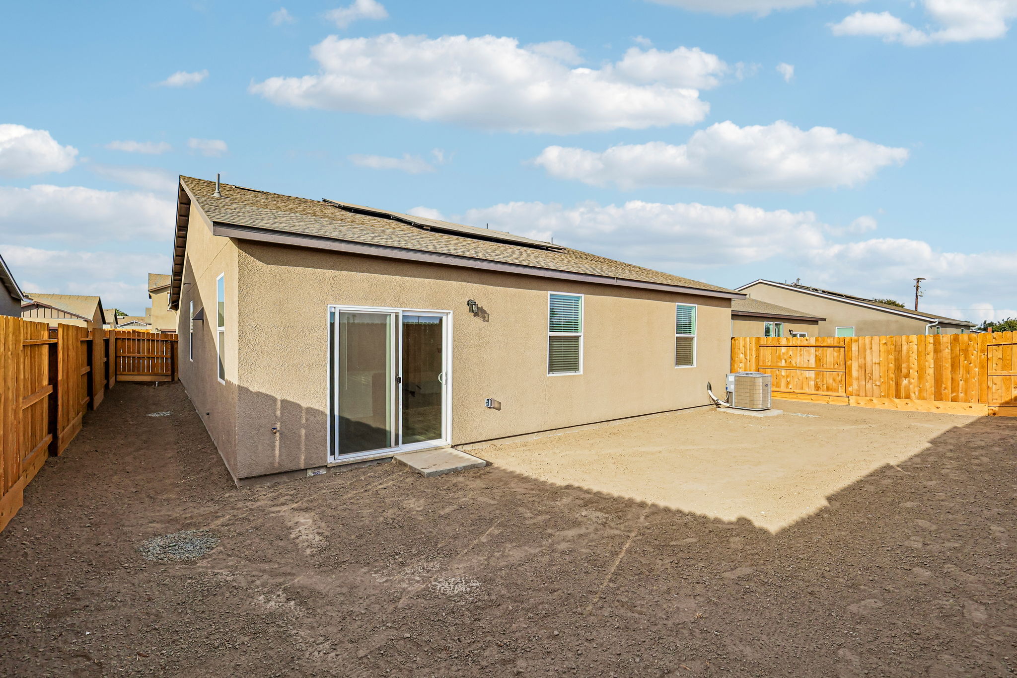 A building with a garage.