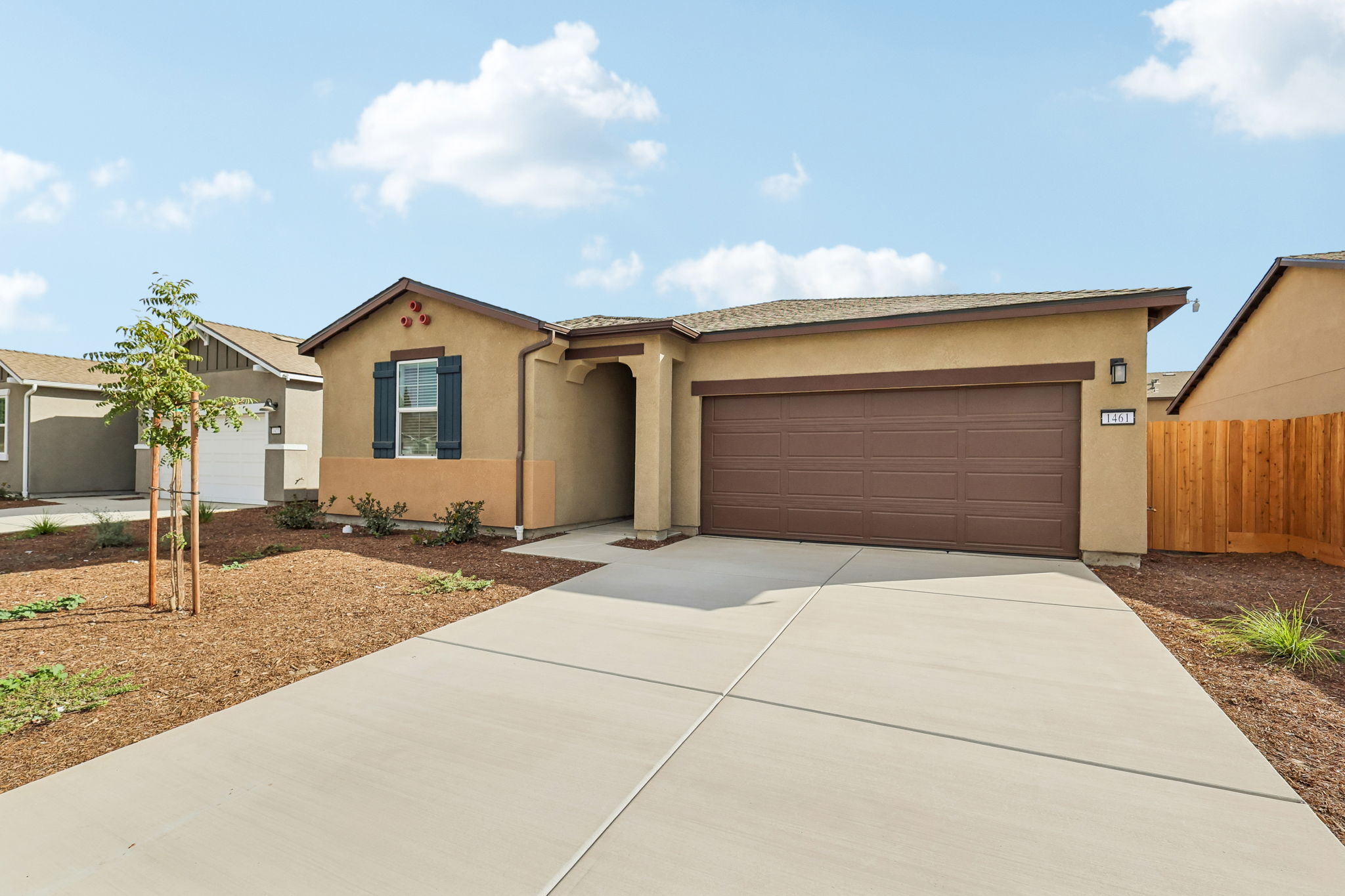 A house with a garage.