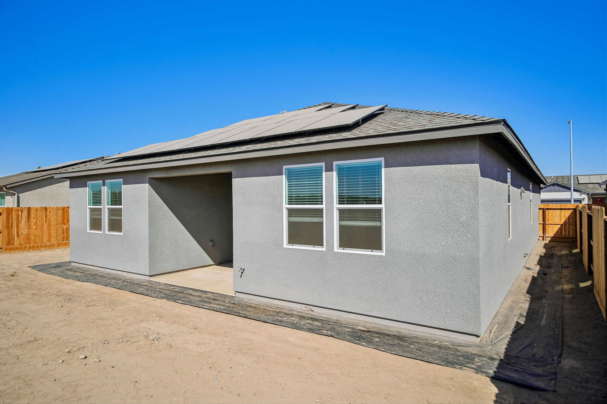 A house with a garage.
