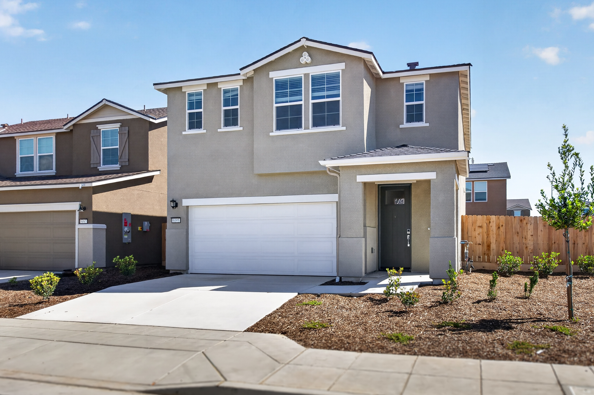 A house with a garage.