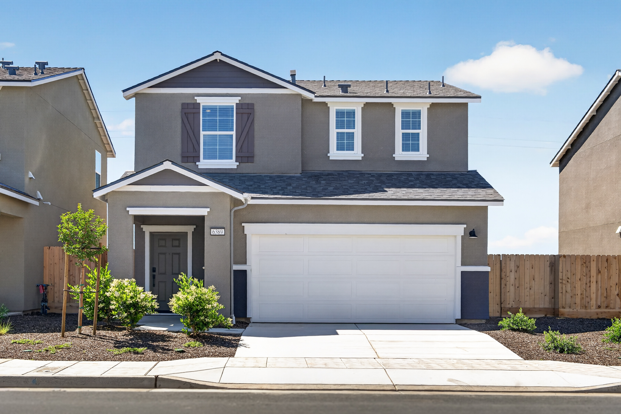 A house with a garage.