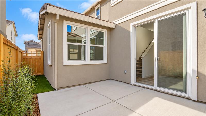 A house with a glass door.