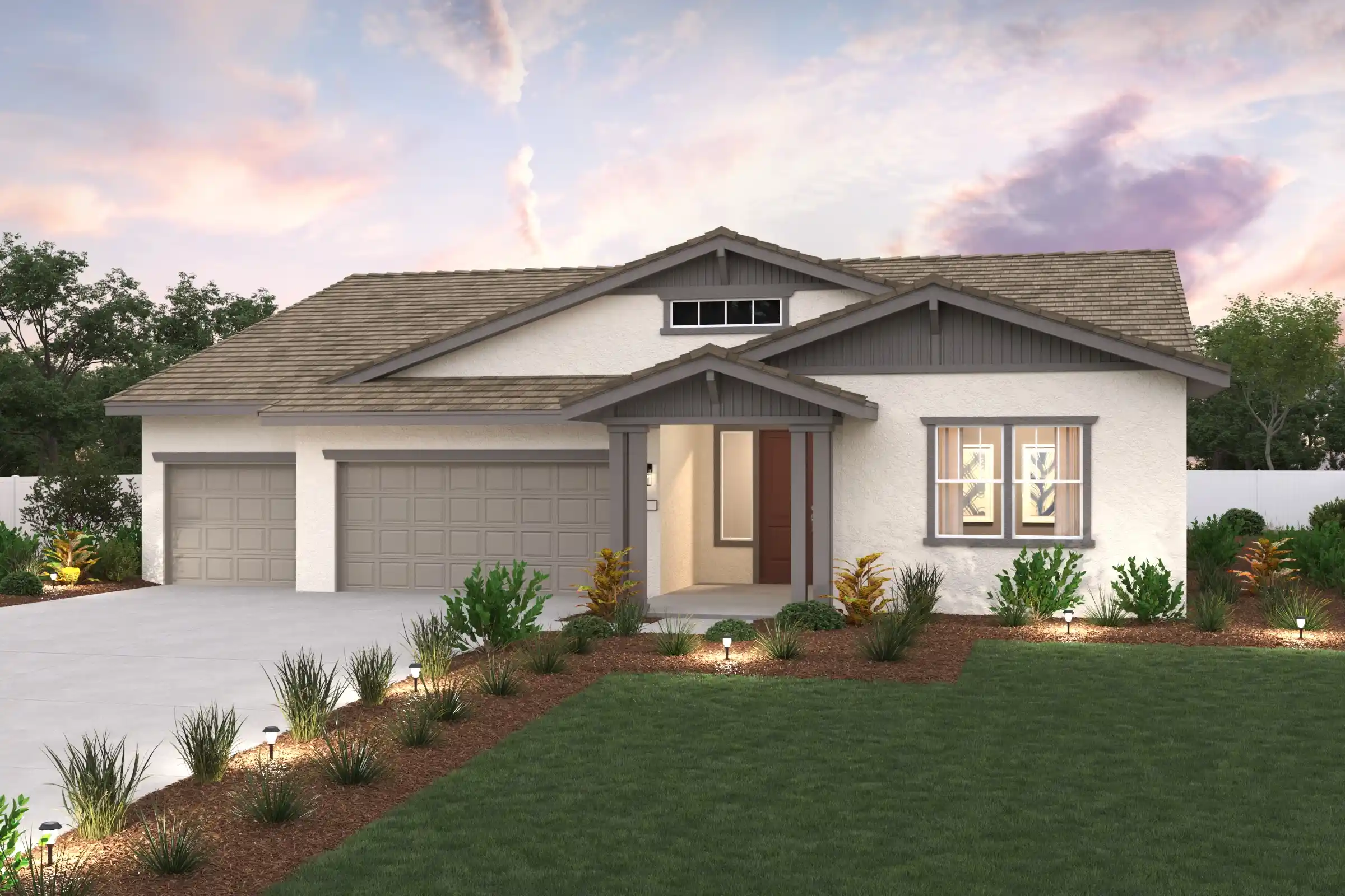 A house with a large front yard.