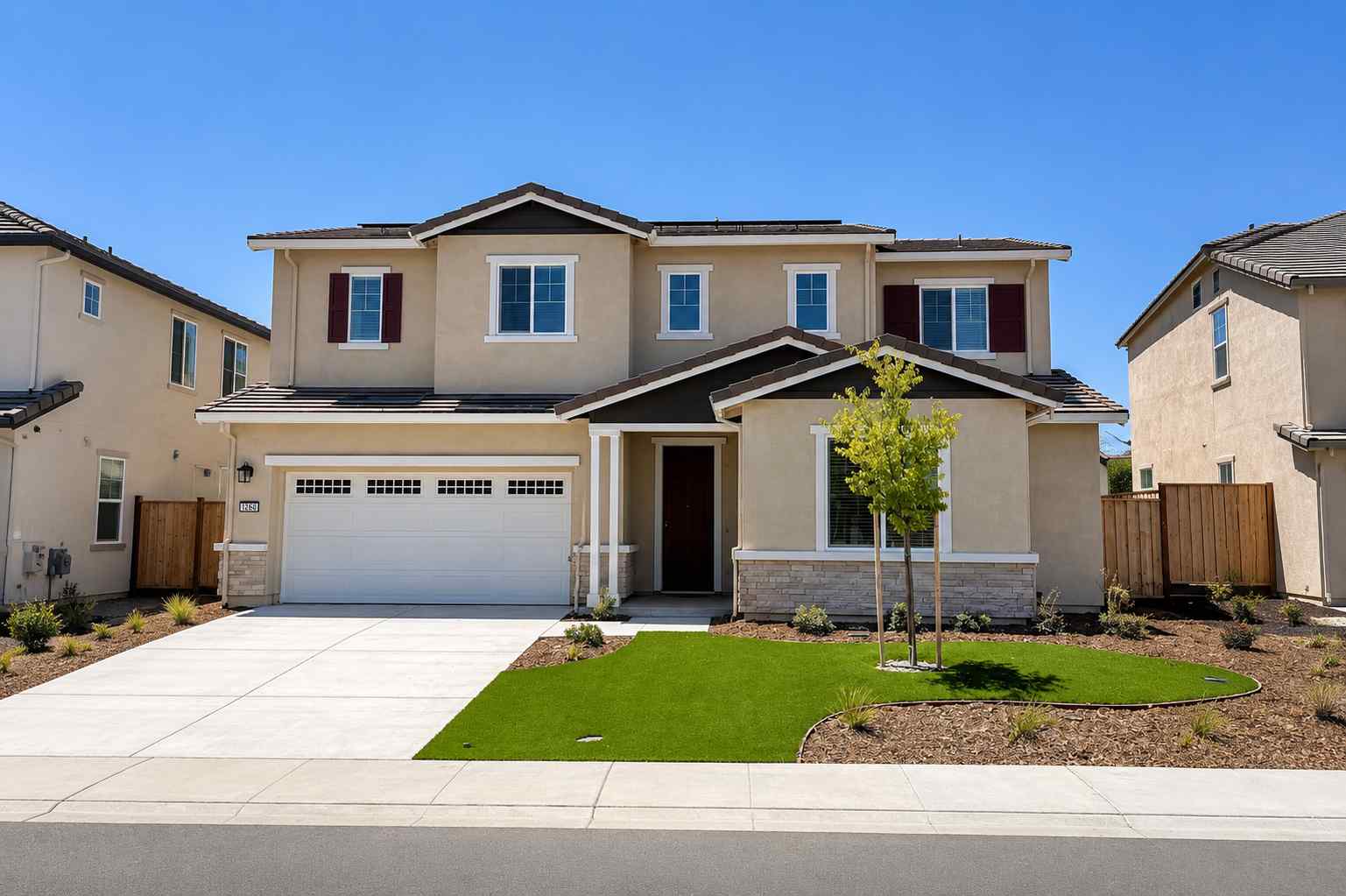A house with a driveway.