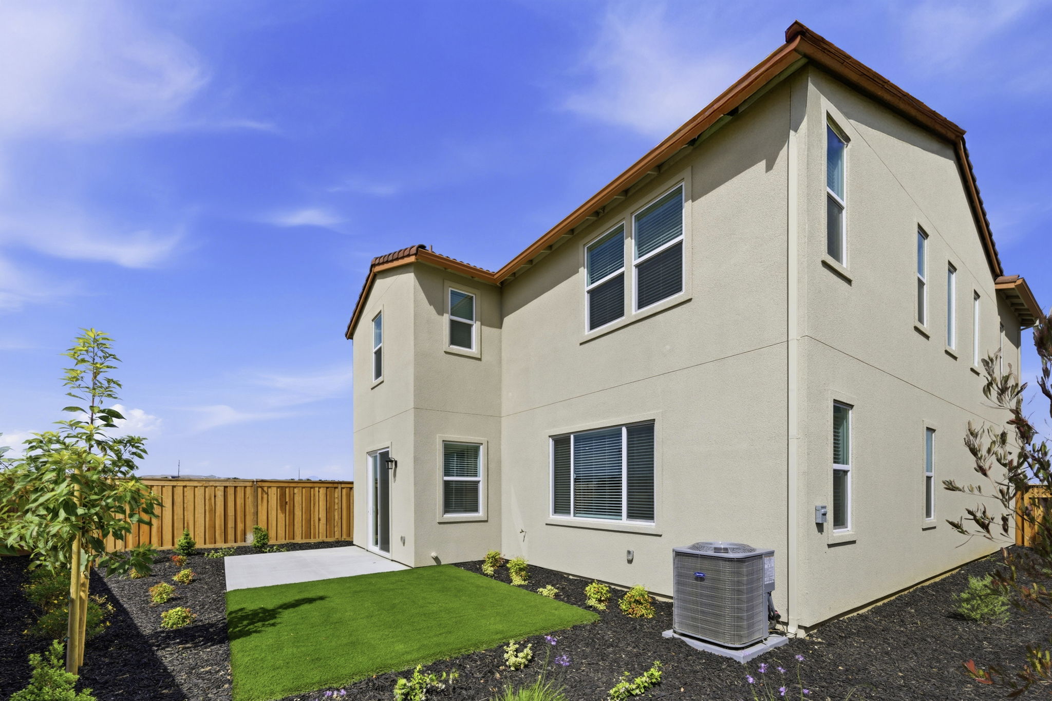 A house with a yard.