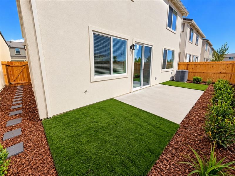 A house with a front yard.
