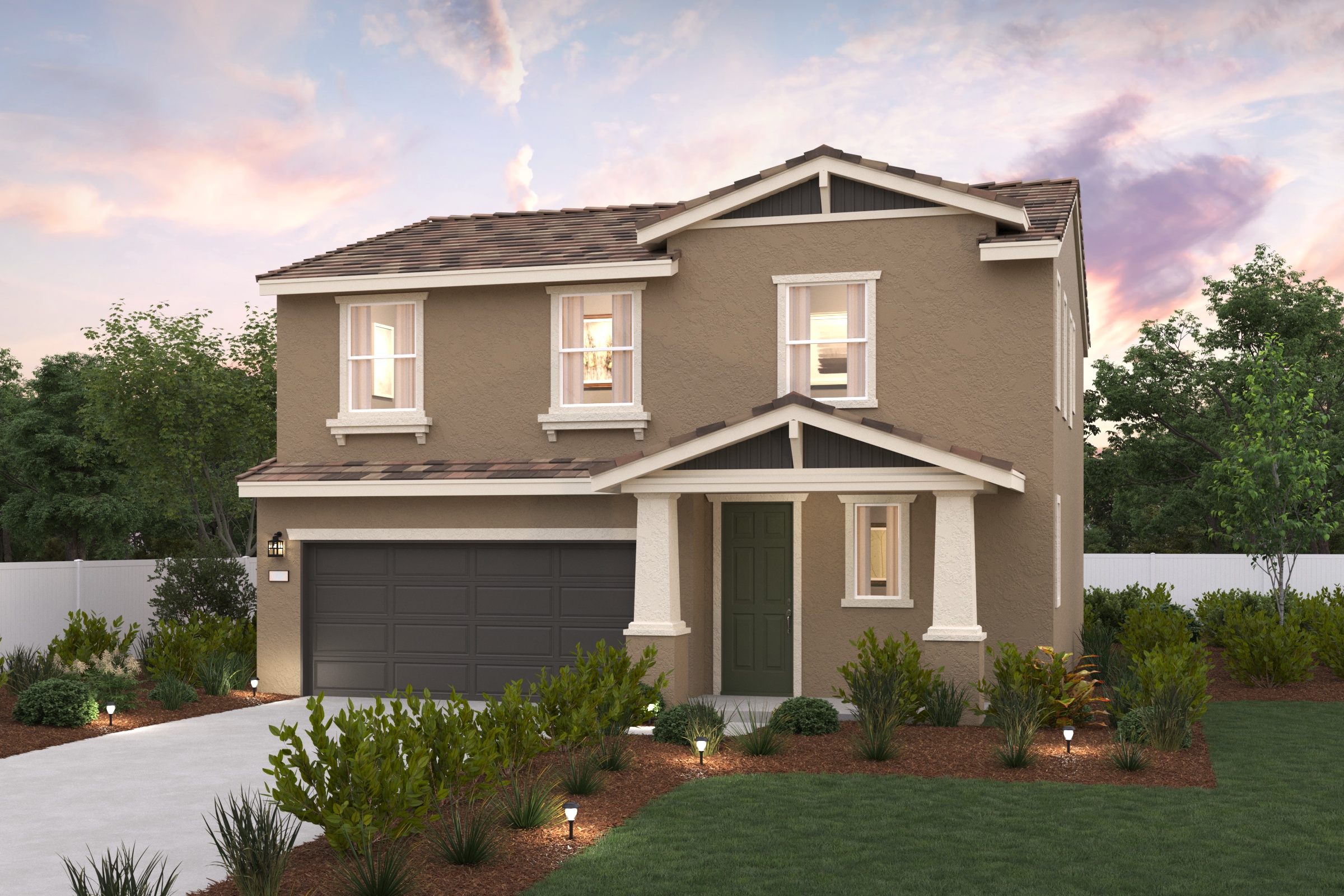 A house with a garage.