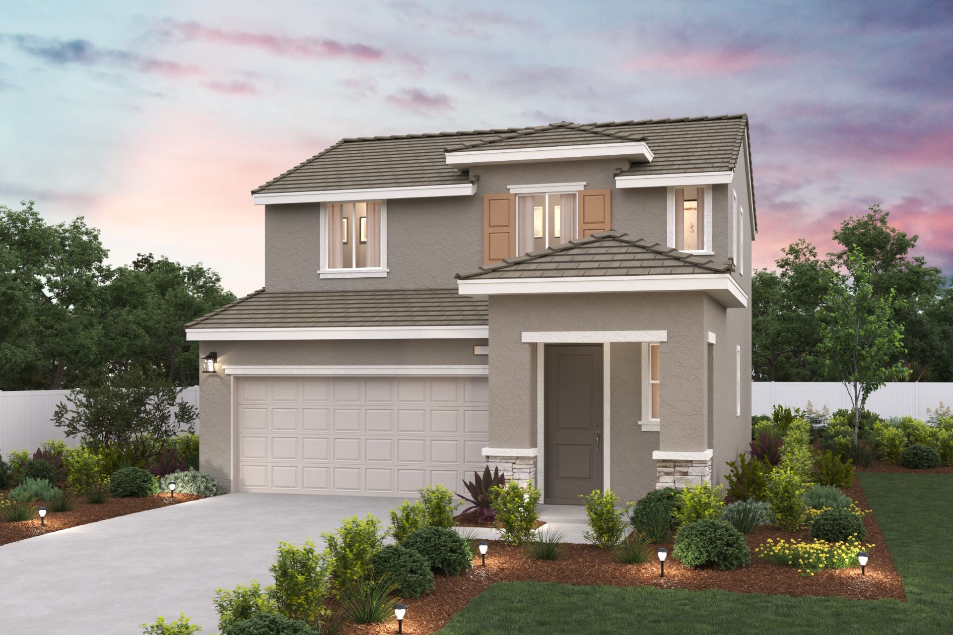 A house with a driveway.