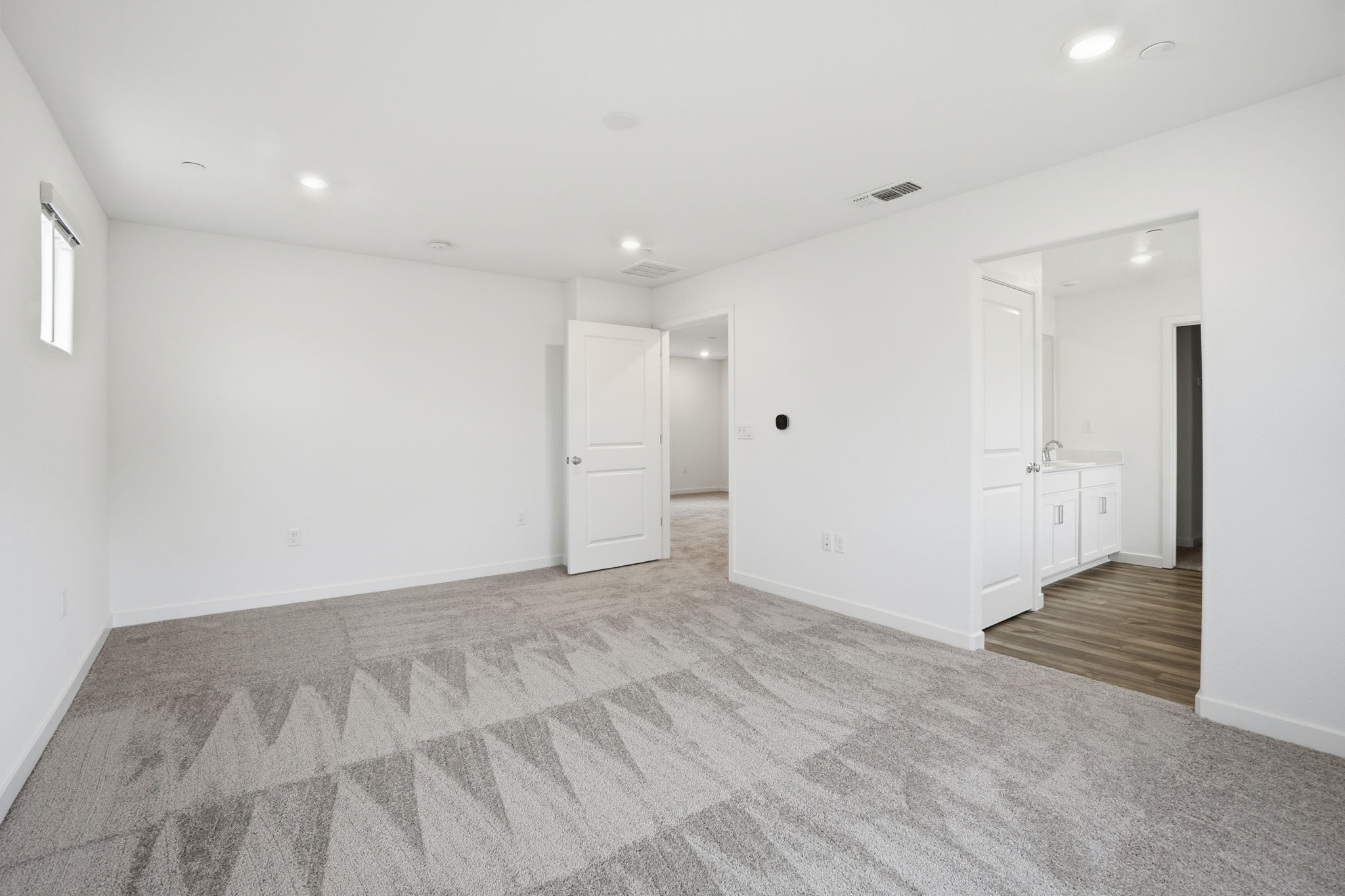 A room with white walls.