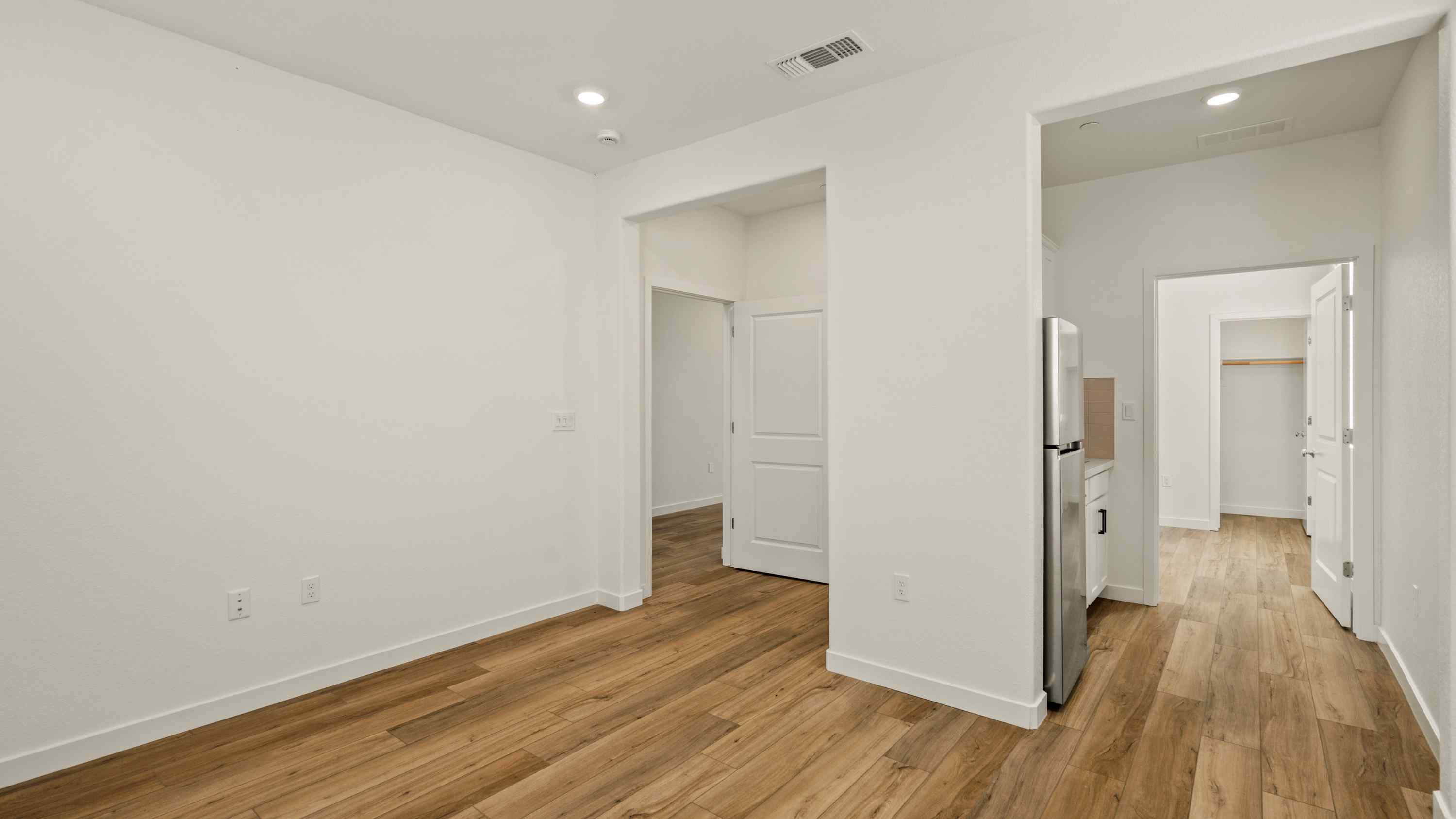 A room with white walls.