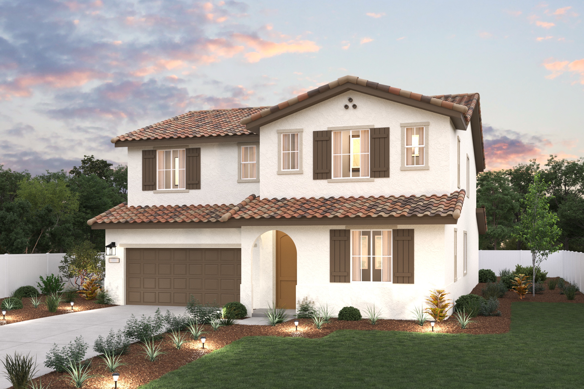 A house with a large front yard.
