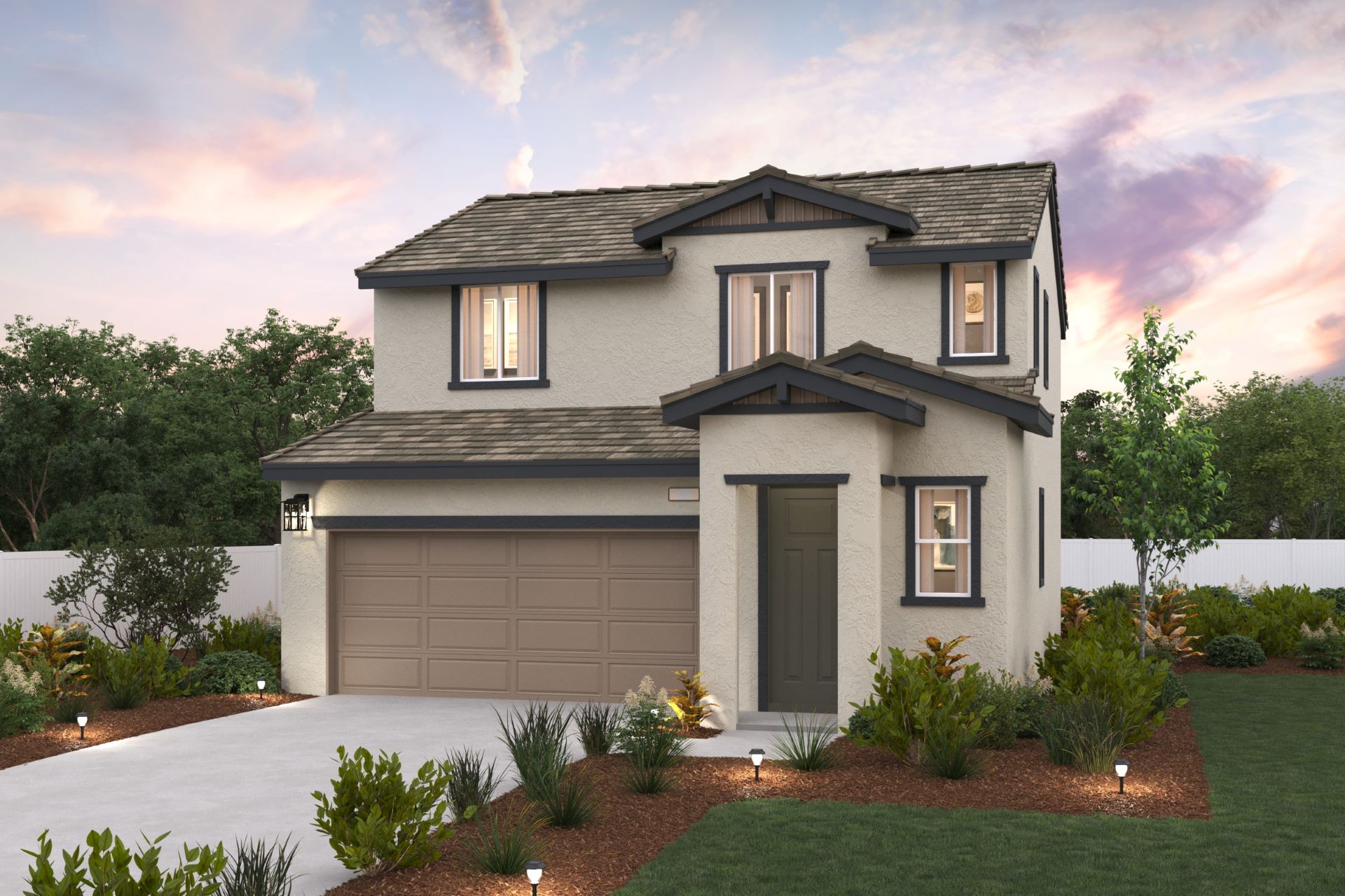 A house with a driveway.