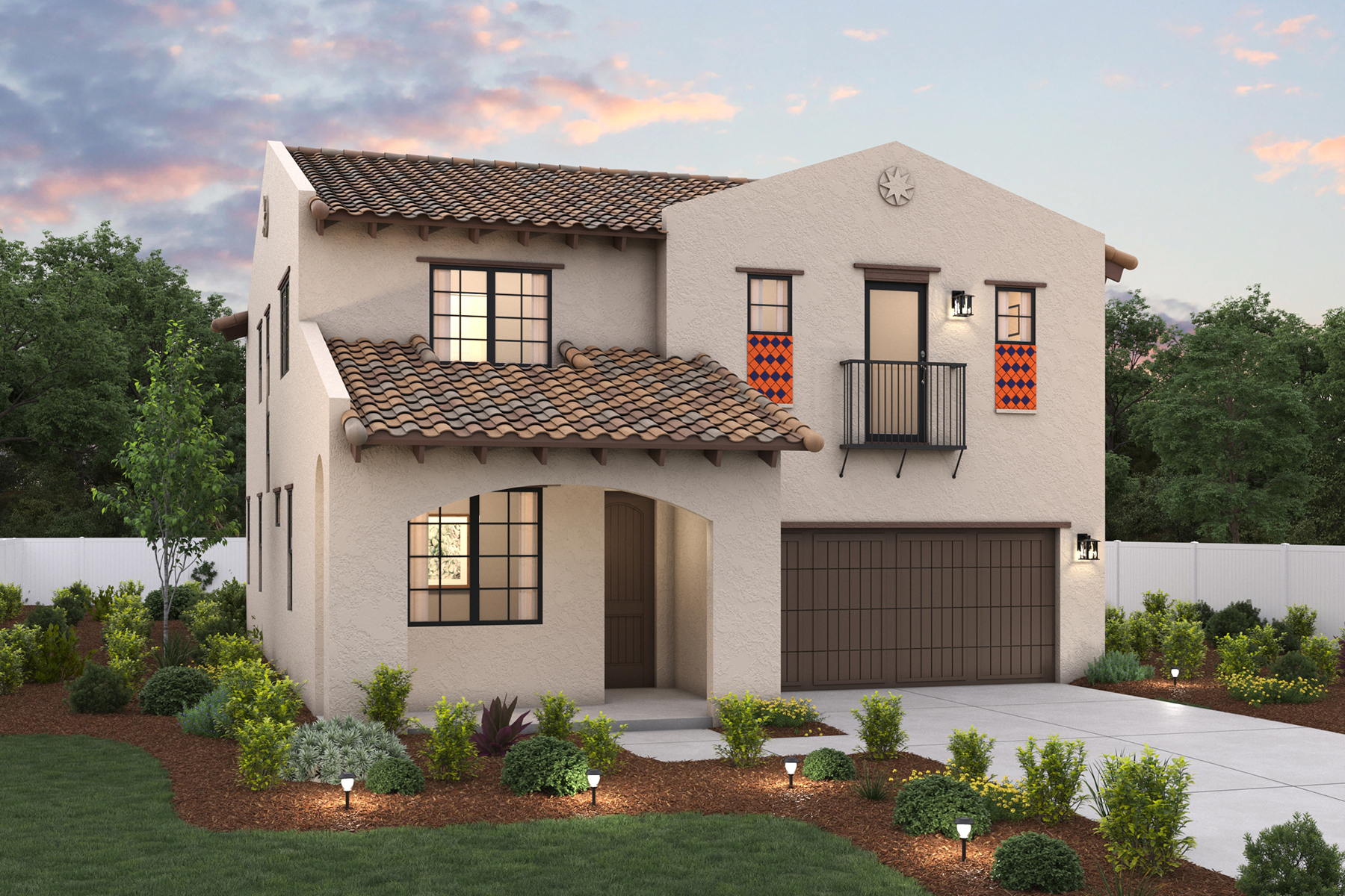 A house with a large front yard.