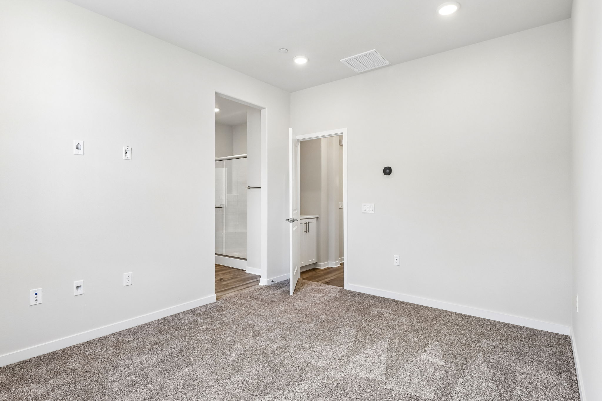 A room with white walls.