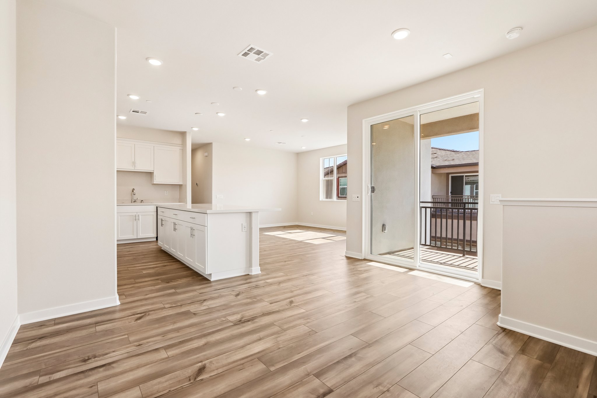 A large empty living room.