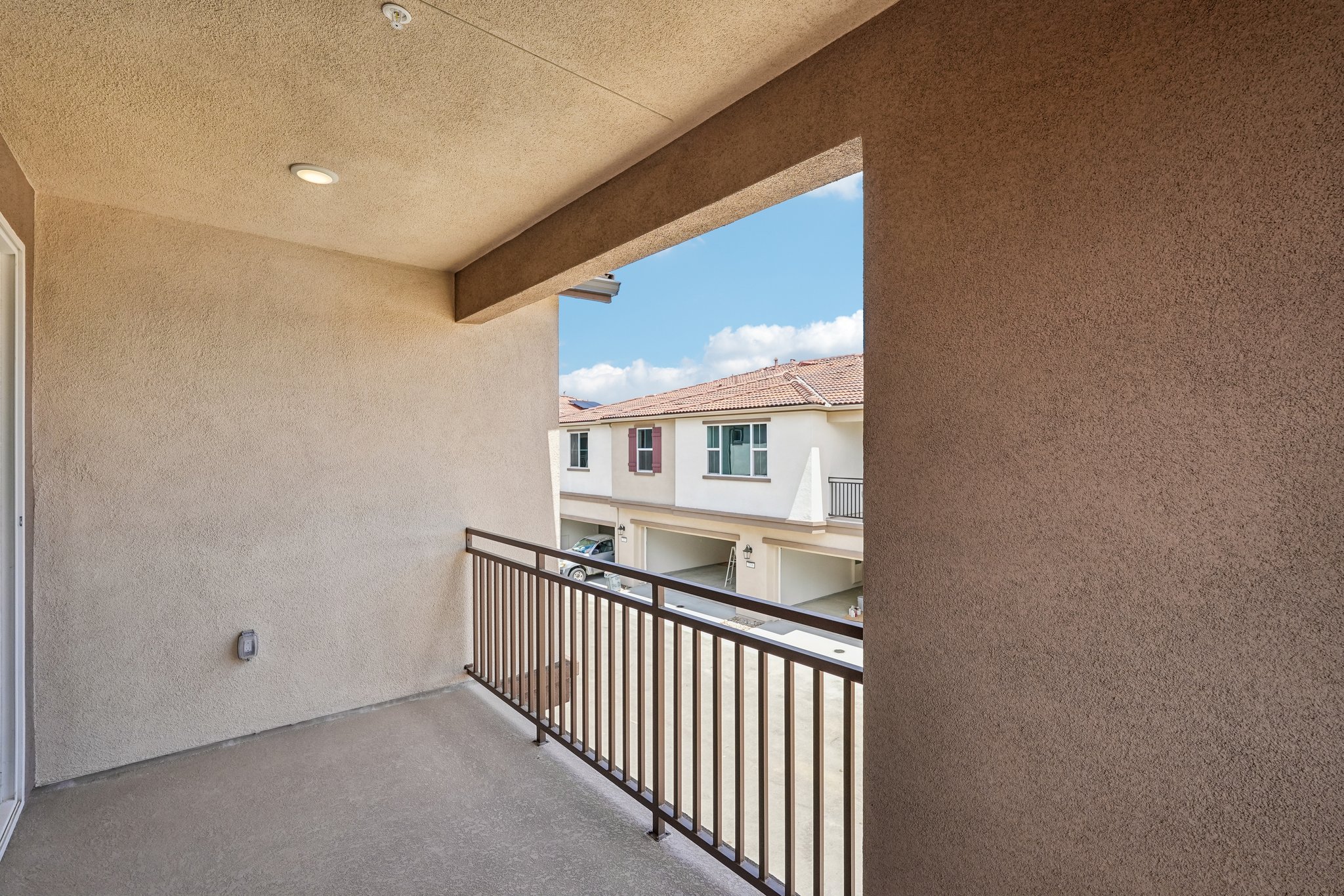 A view of a house from the outside of a building.