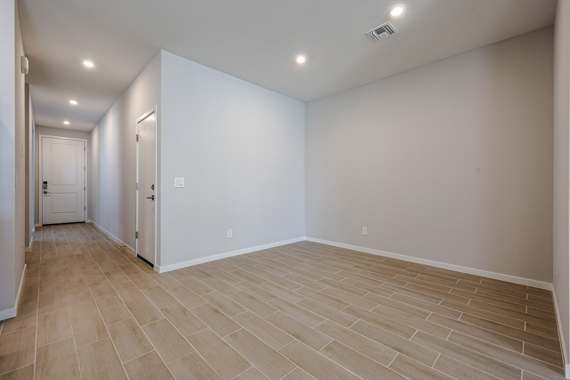 A room with white walls.
