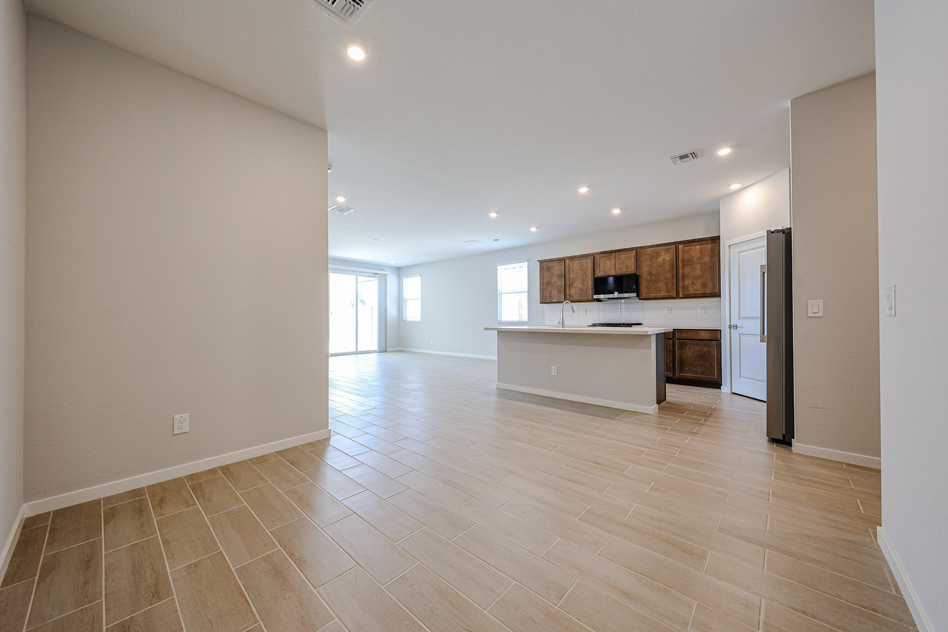 A large empty kitchen.