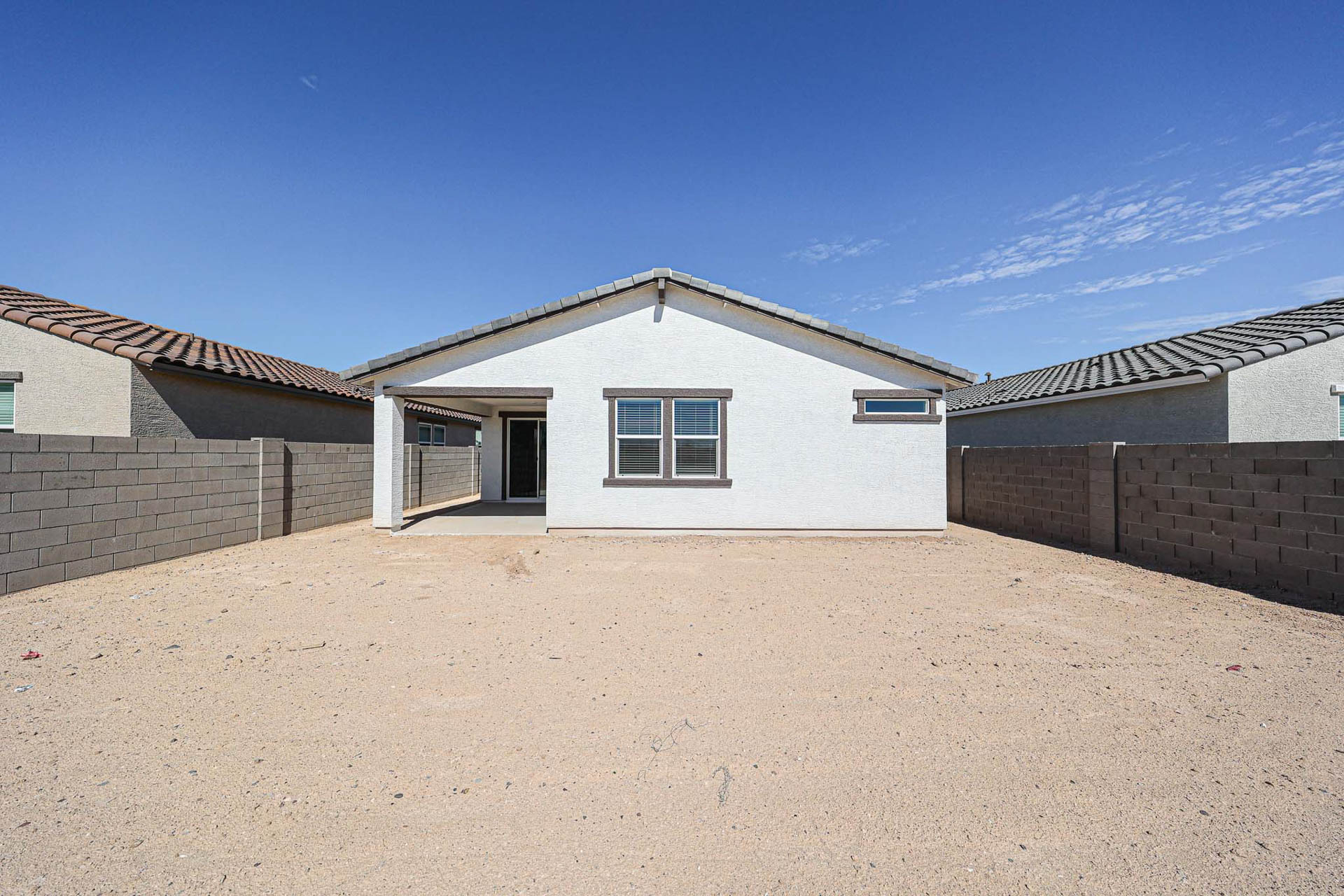 A house with a garage.
