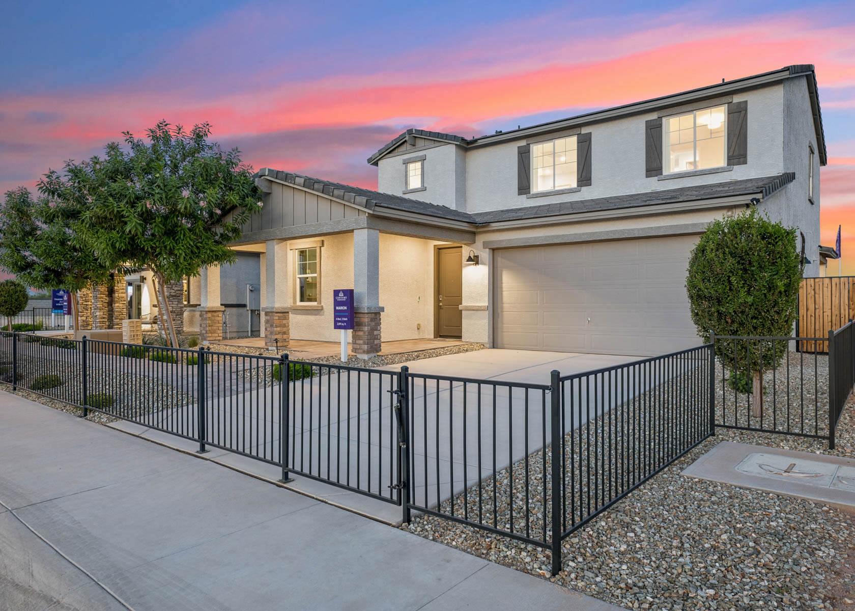 A building with a fence in front.