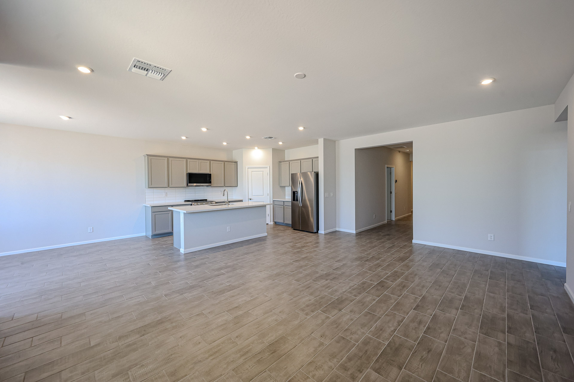 A large empty kitchen.