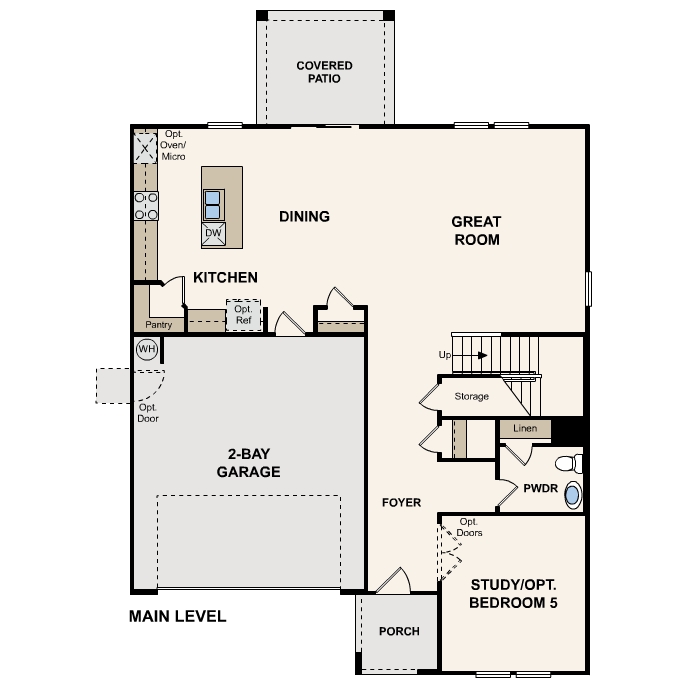 Architectural drawing of 2-story home in Maricopa, AZ with optional 3-Car Garage and USDA Loans available near Amarillo Creek.