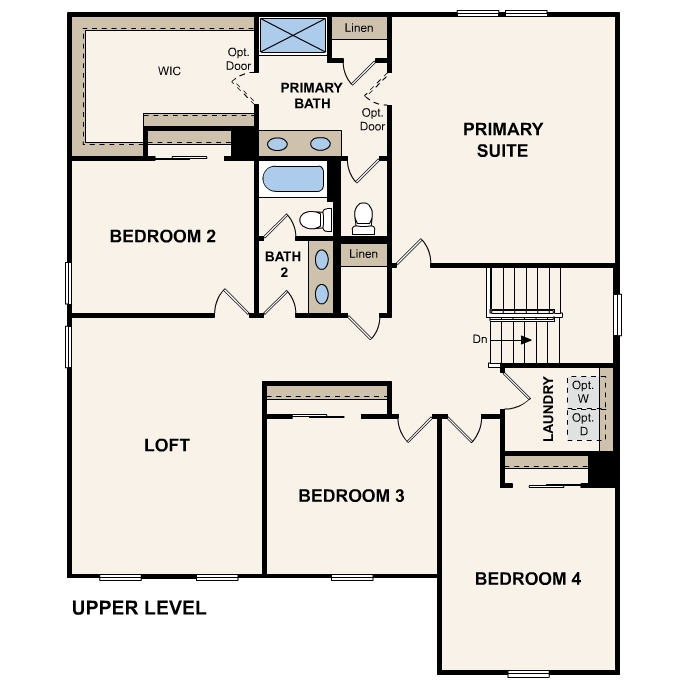 Architectural drawing of 2-story home in Maricopa, AZ with optional 3-Car Garage and USDA Loans available near Amarillo Creek.