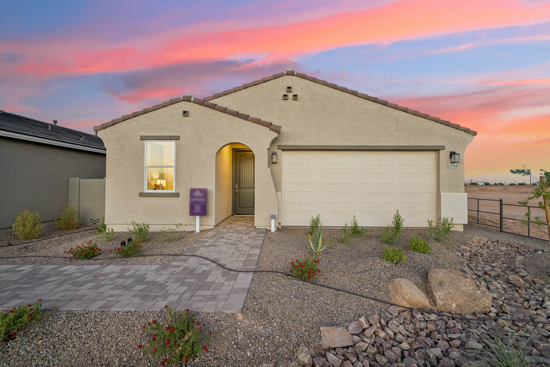 A house with a driveway.