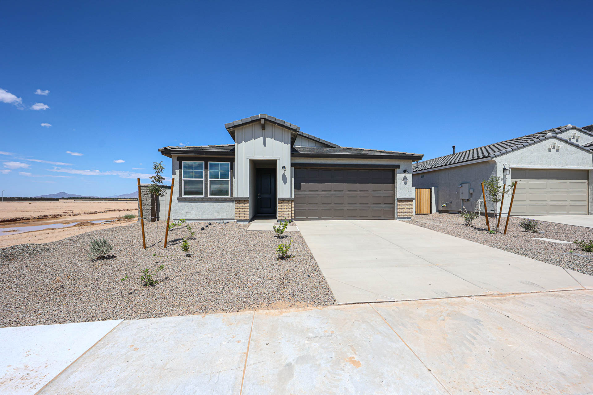 A house with a driveway.