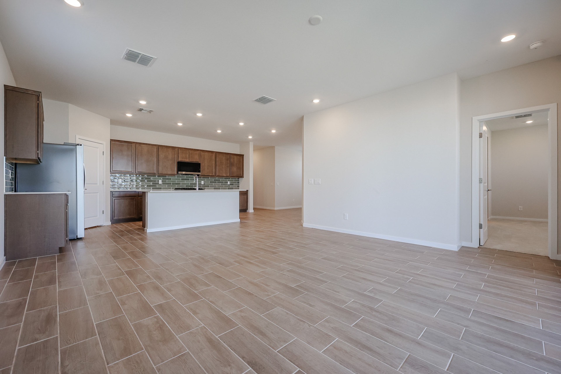 A large empty kitchen.