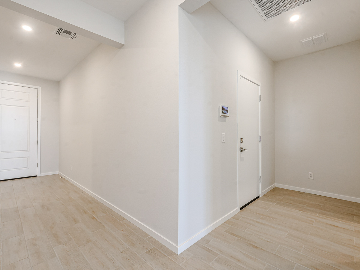 A room with white walls.