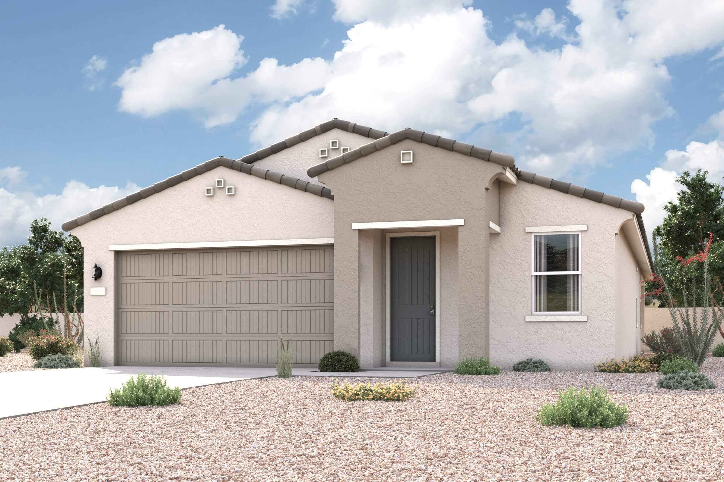A house with a garage.