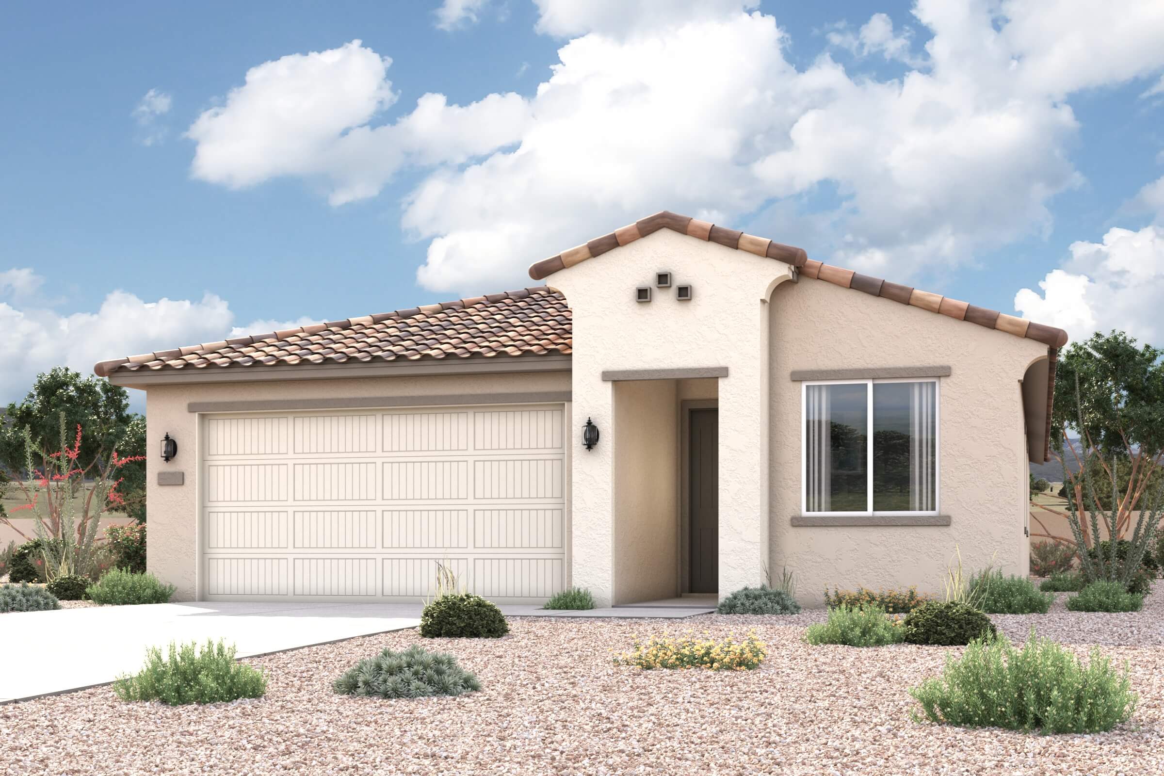 A house with a garage.