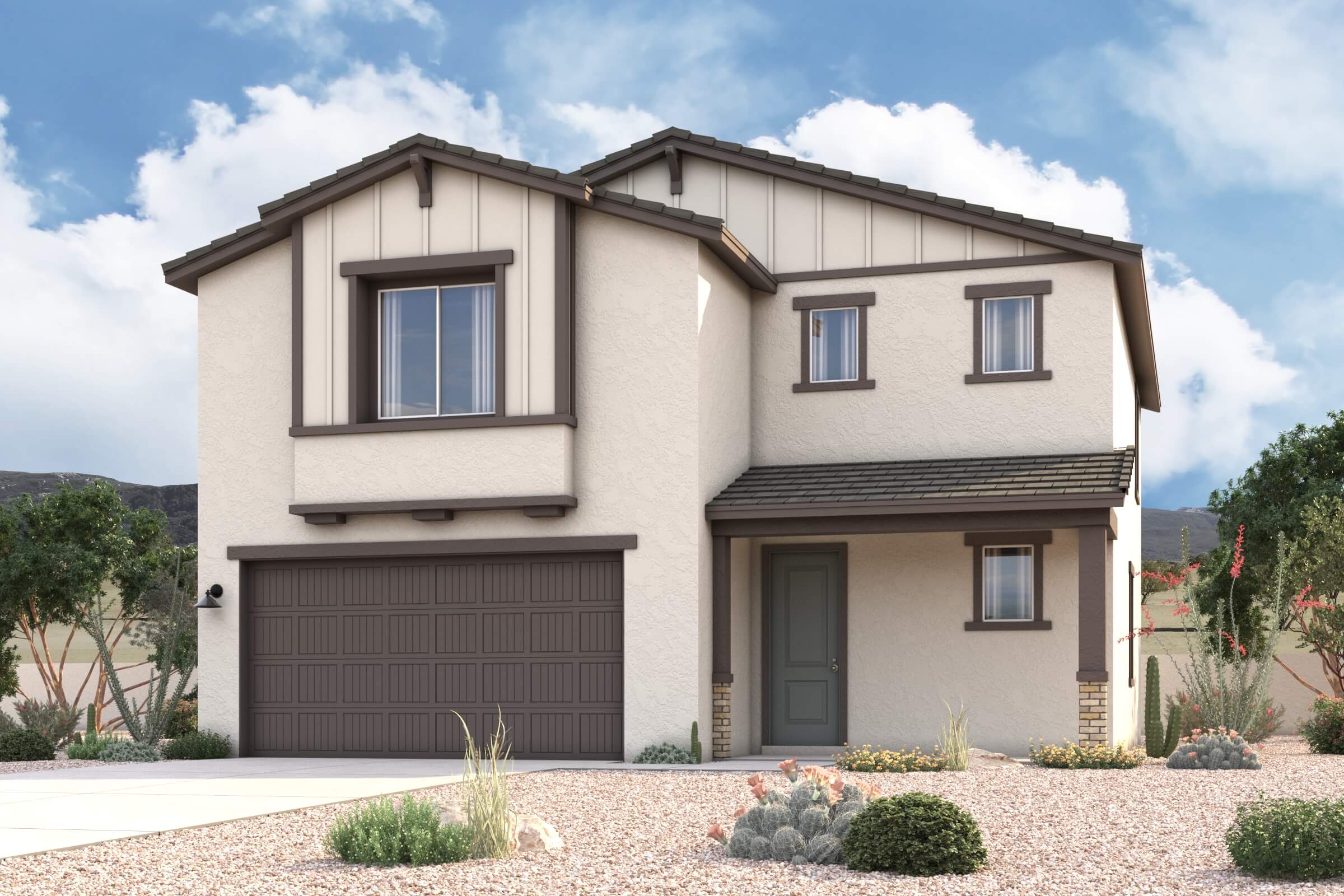 A house with a garage.