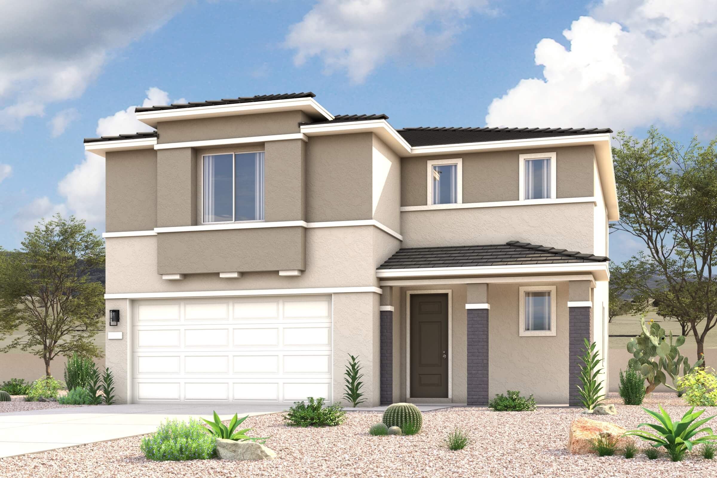 A house with a garage.