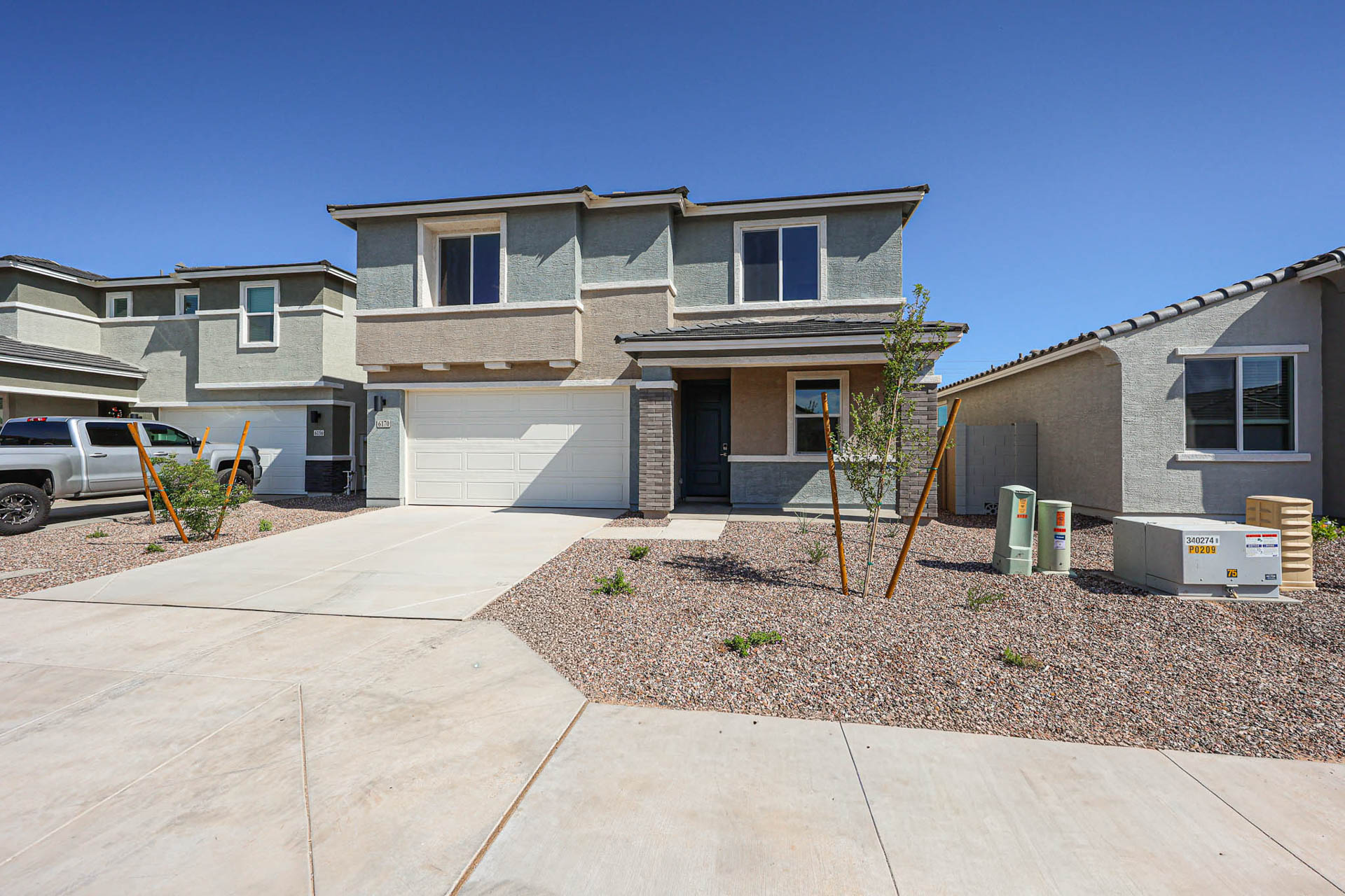 A house with a driveway.