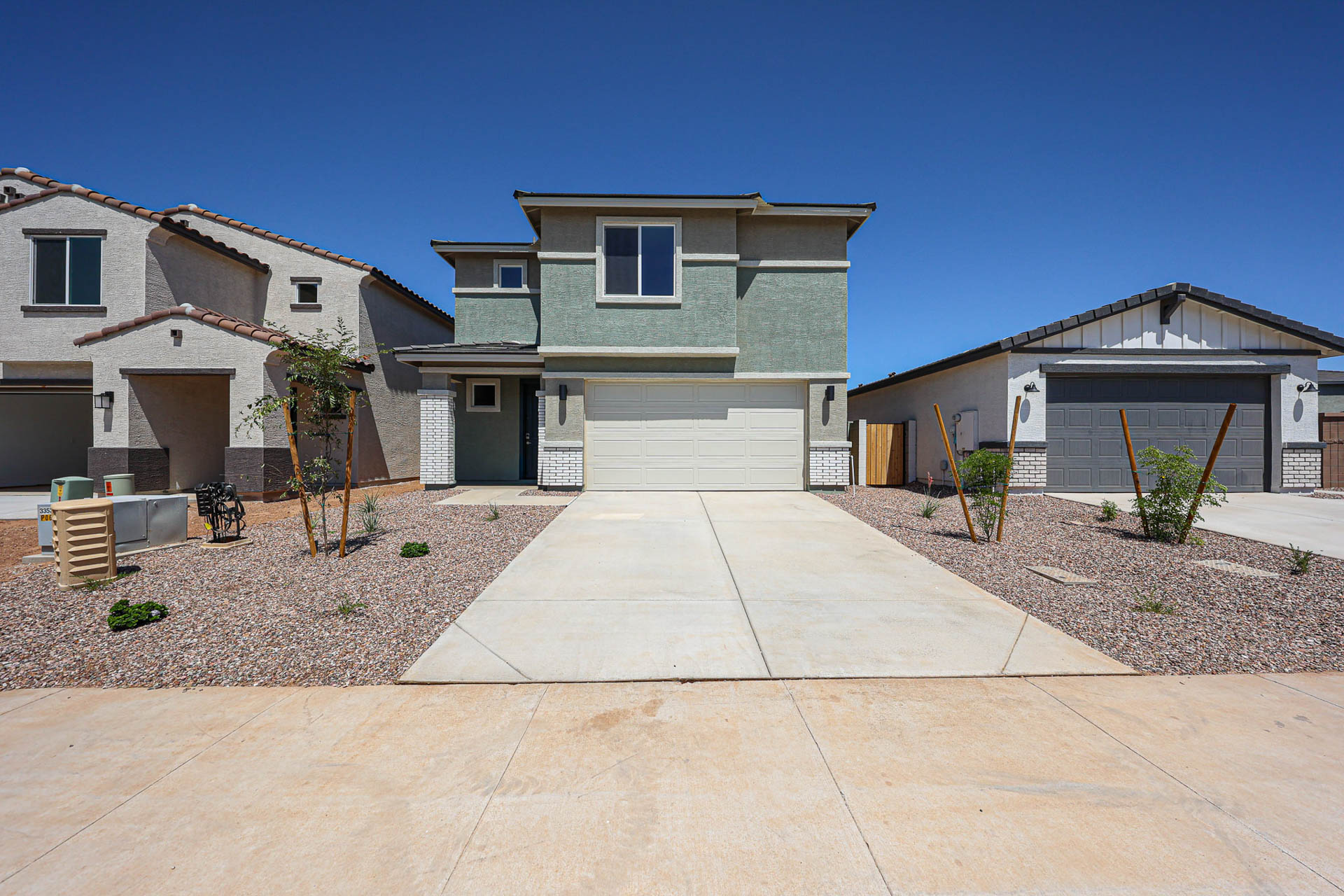 A house with a driveway.