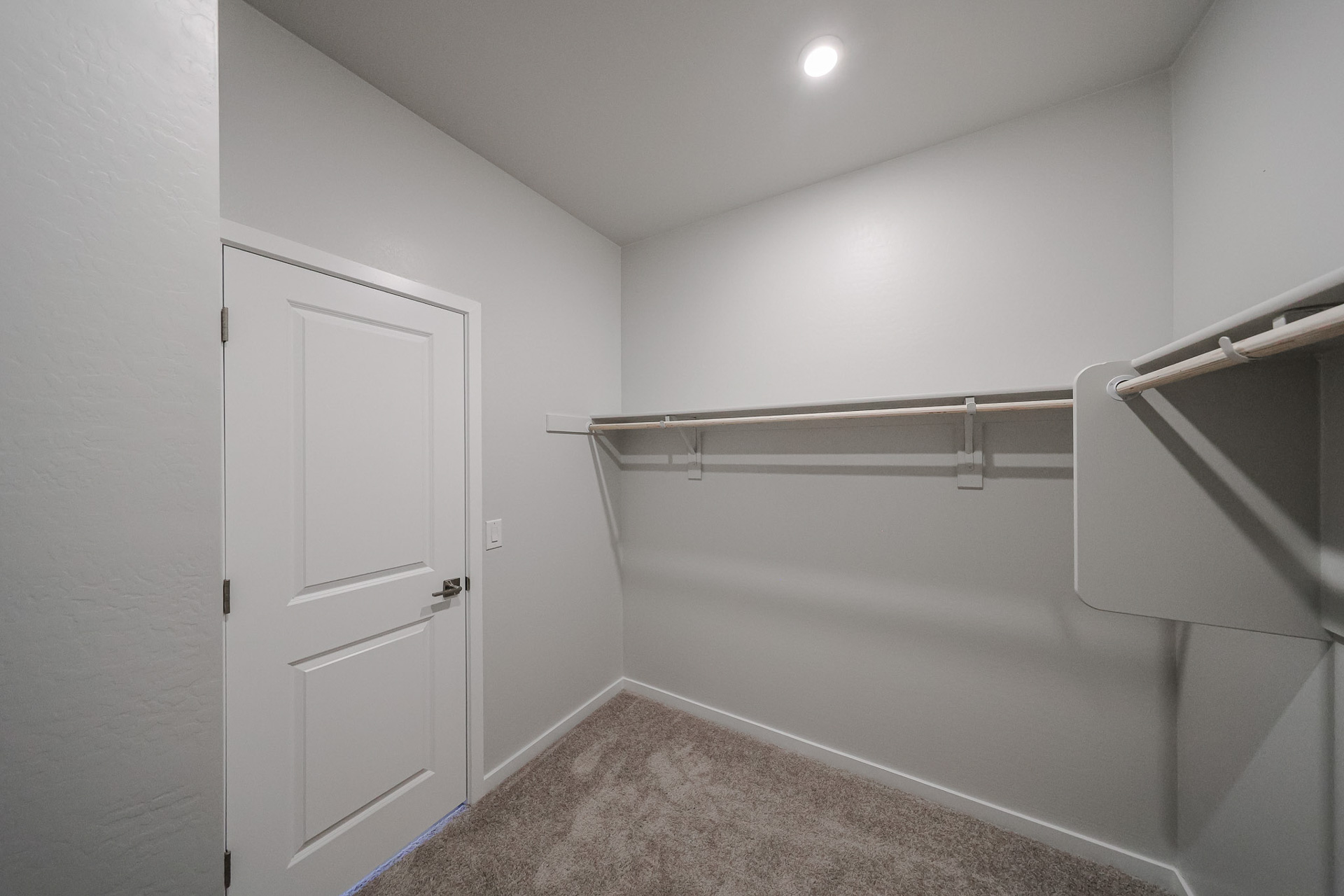 A white door in a room.