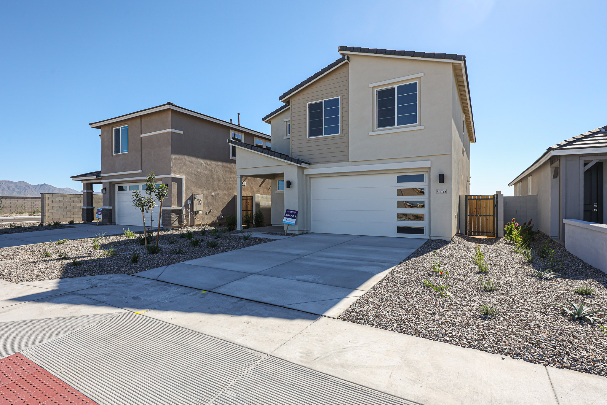 A house with a driveway.