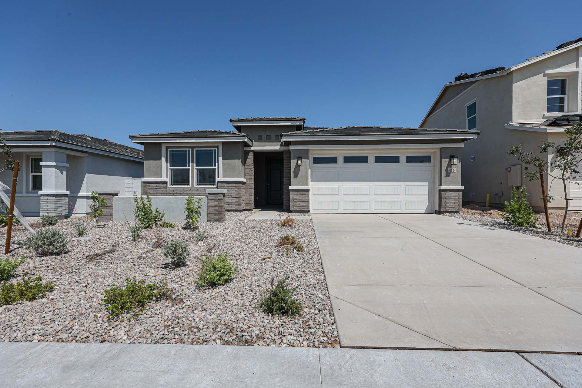 A house with a driveway.