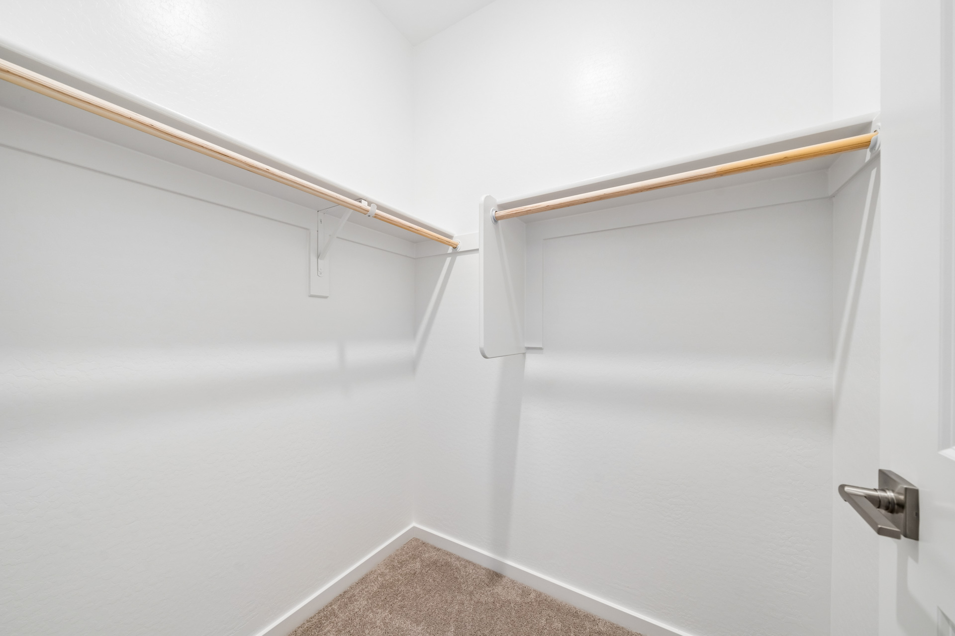 A white door with a handle.