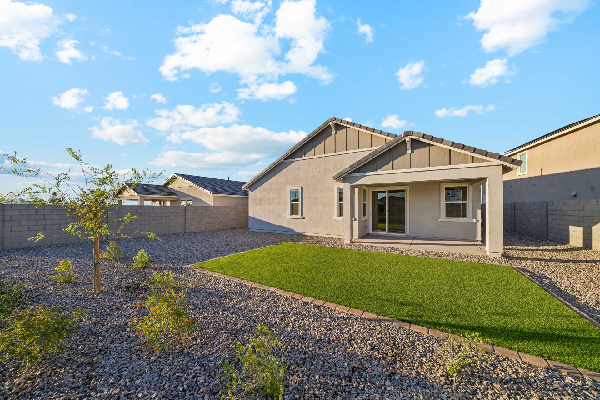 A house with a yard.