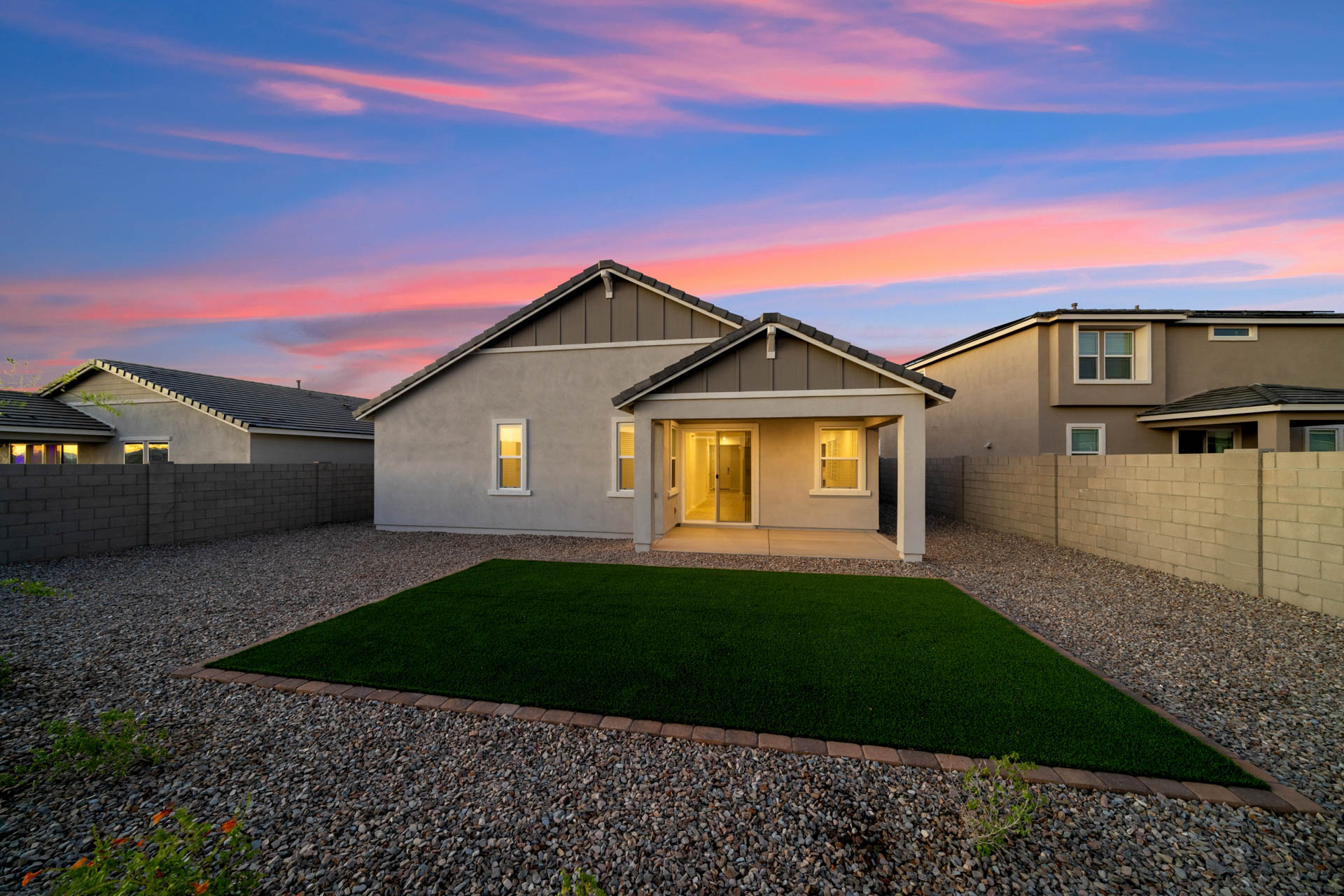 A house with a driveway.