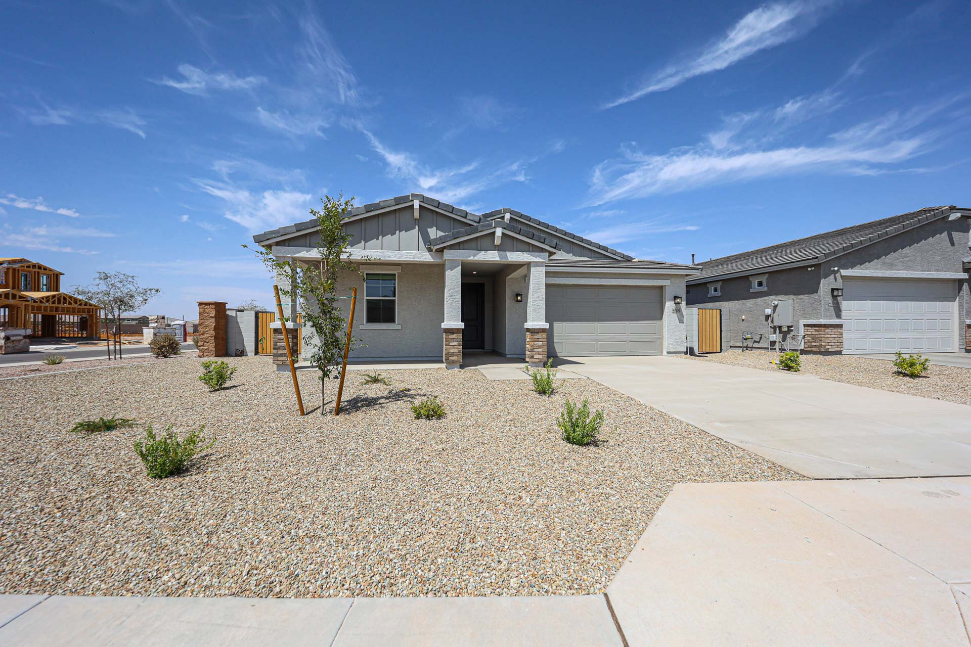 A house with a driveway.
