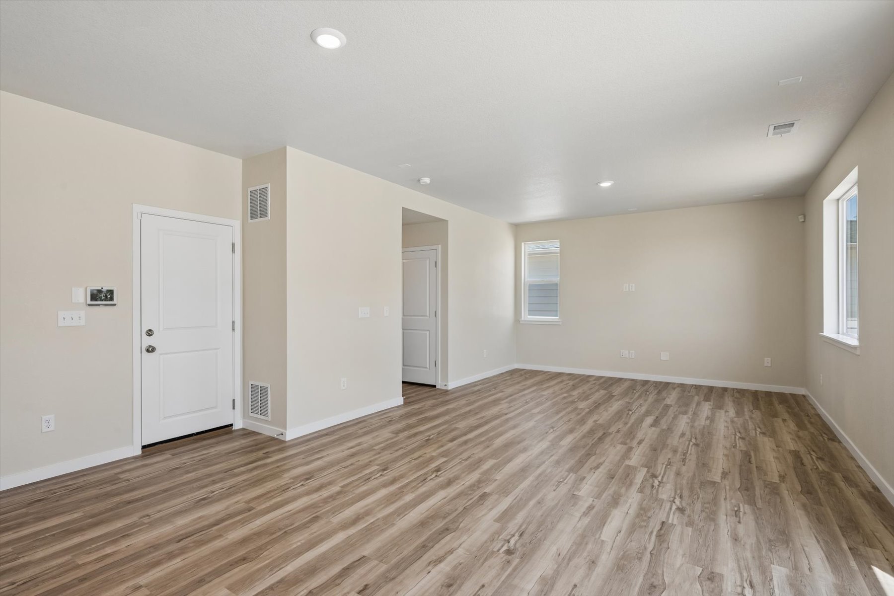 A room with white doors.