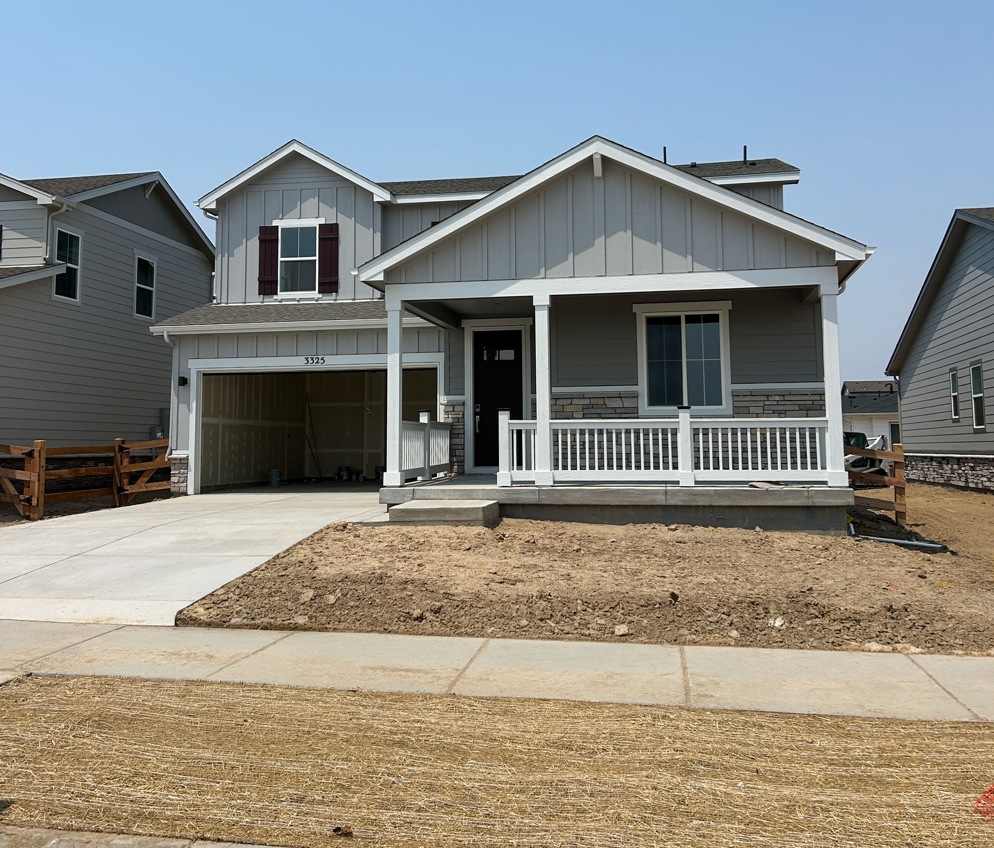 A house with a garage.