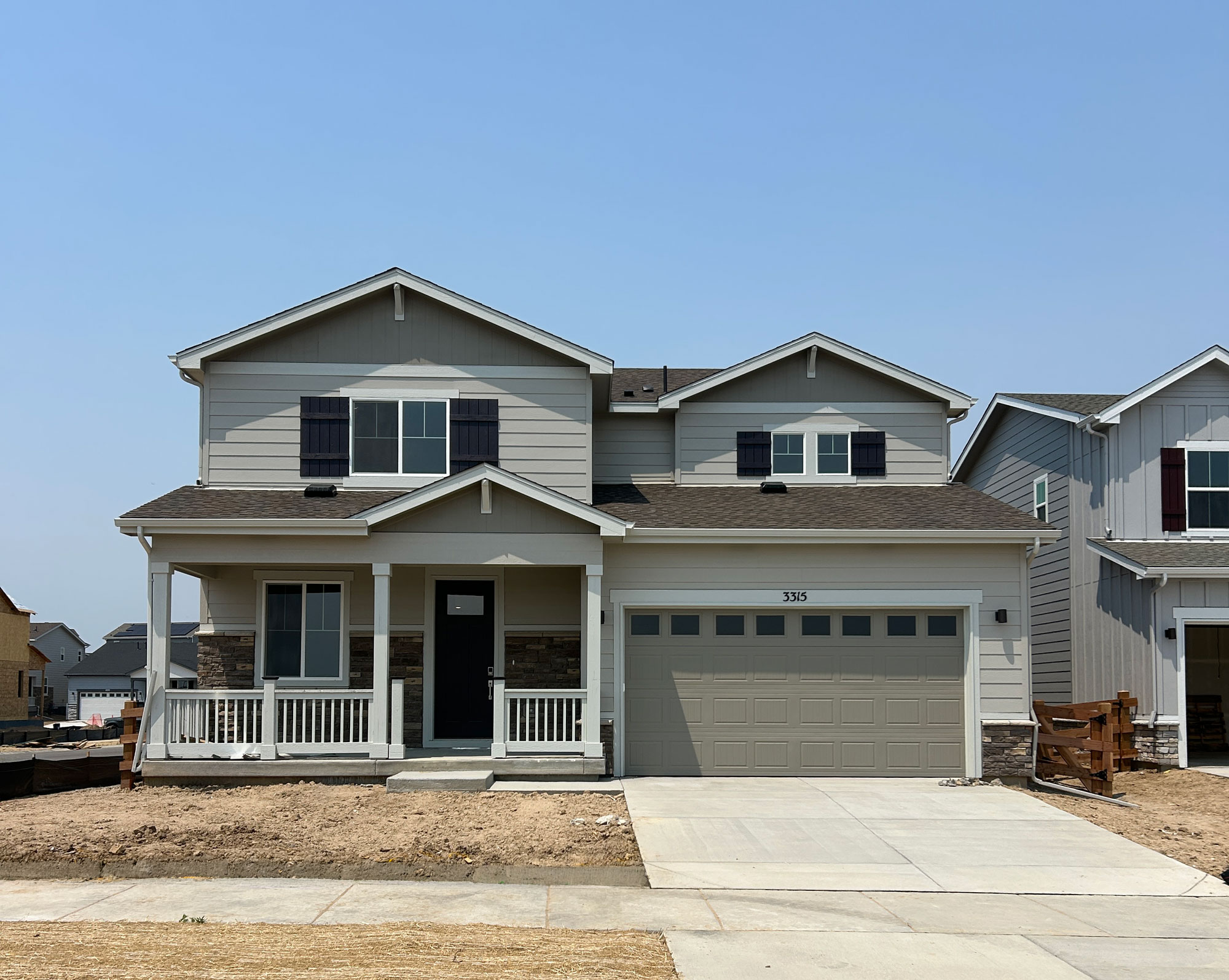 A house with a garage.
